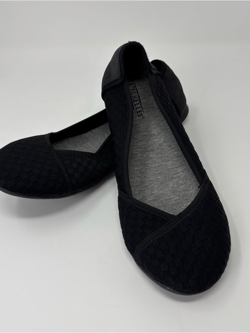 Seychelles Black Woven Slip-On Ballet Flats